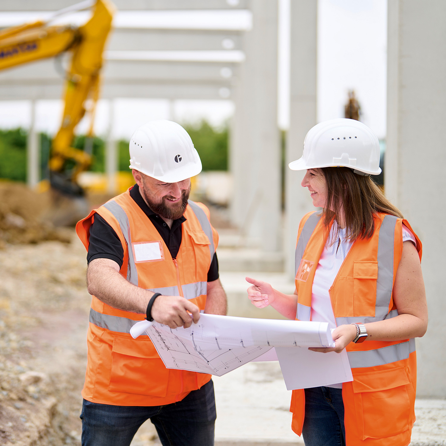 Mitarbeiter auf der Baustelle